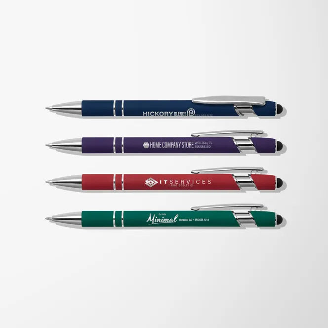 Retractable Metal Ballpoint Pen with Stylus