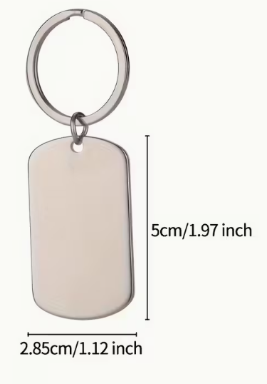 Stainless Steel Dog Tag Keychain