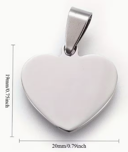 304 Stainless Steel Heart Pendants